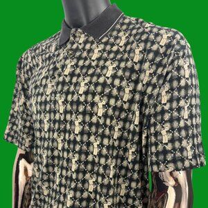 VTG Natural Issue Golfer Diamond Geometric All-Over Print Polo Shirt
